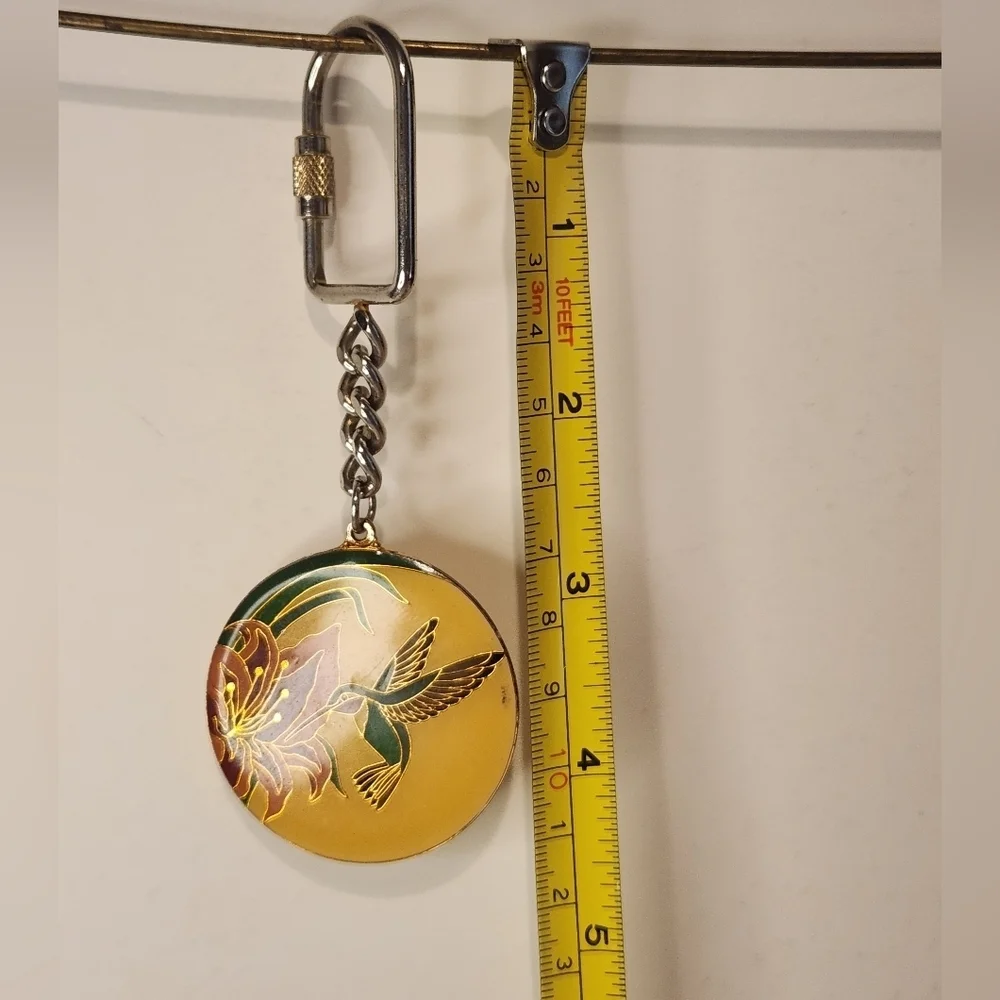 4 1/2” Chinese Art Style Hummingbird Metal Keychain